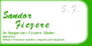 sandor ficzere business card
