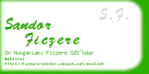 sandor ficzere business card